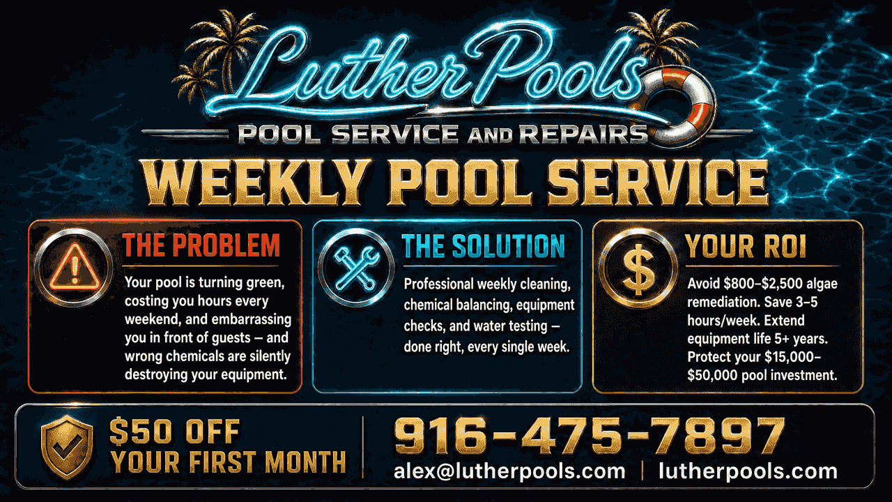 Luther Pools Weekly Pool Service — The Problem, The Solution, Your ROI